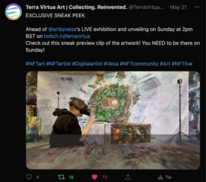 100K Minimum teklif VR NFT Art Auction PlatoBlockchain Veri Zekası. Dikey Arama. Ai.