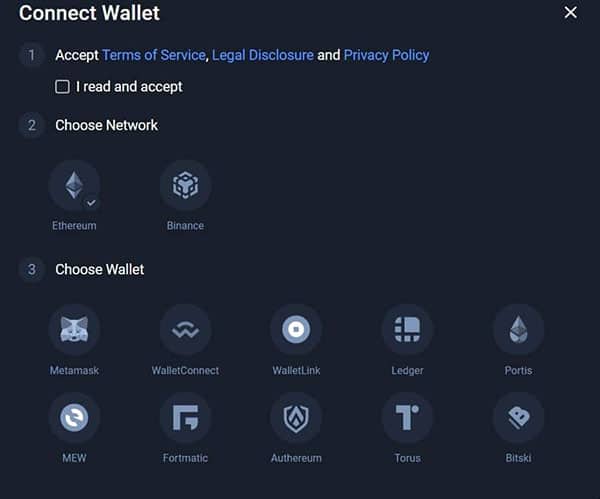 Connecting Wallet 1inch