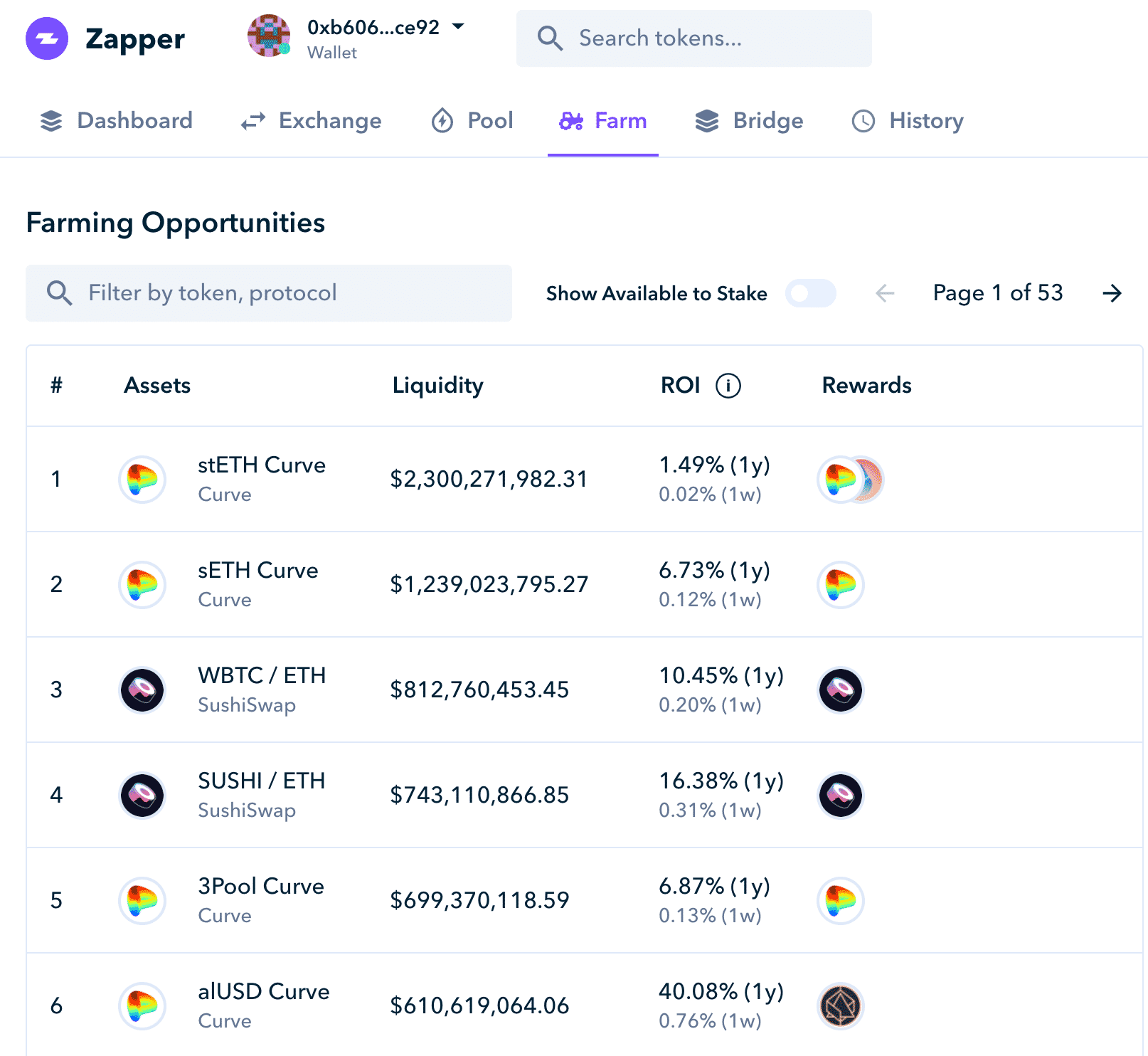 Giao diện người dùng của Zapper