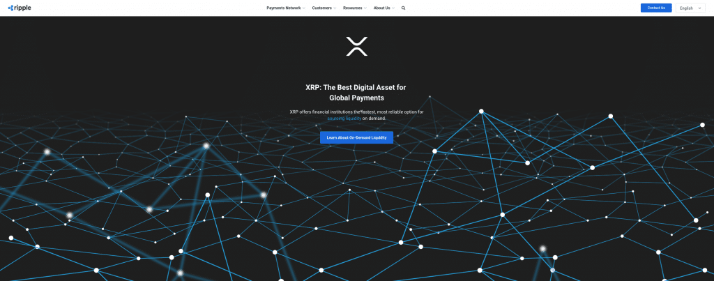 Ripple (XRP) hjemmeside