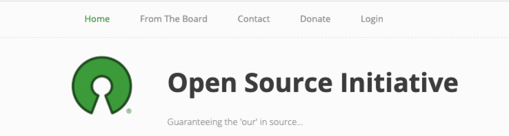 Skärmdump av initiativet Open Source