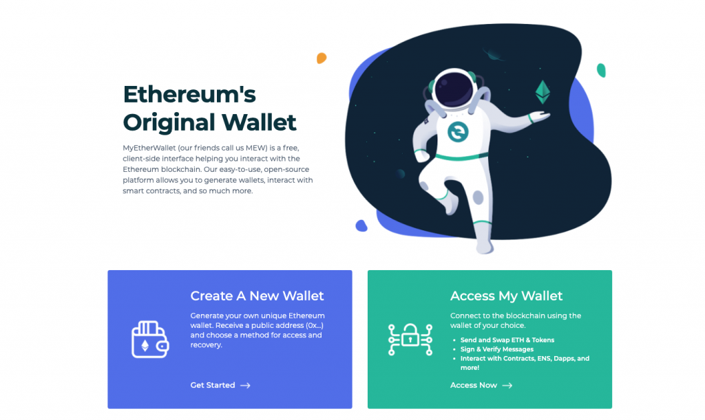 MyEthereWallet or MEW one of the most popular web based wallets for Ethereum and Ethereum tokens