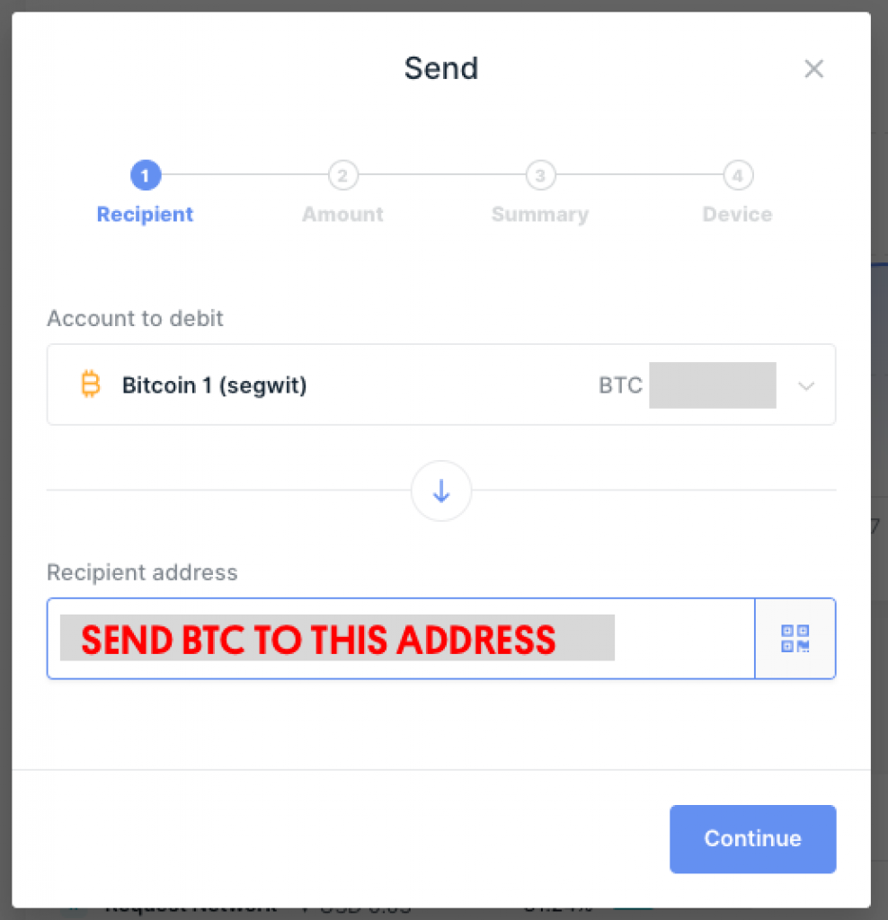 Send BTC to Bitcoin mixer address to clean them
