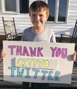 Crypto for humanity: $800,000 ETH raised for child with leukemia PlatoBlockchain Data Intelligence. Vertical Search. Ai.