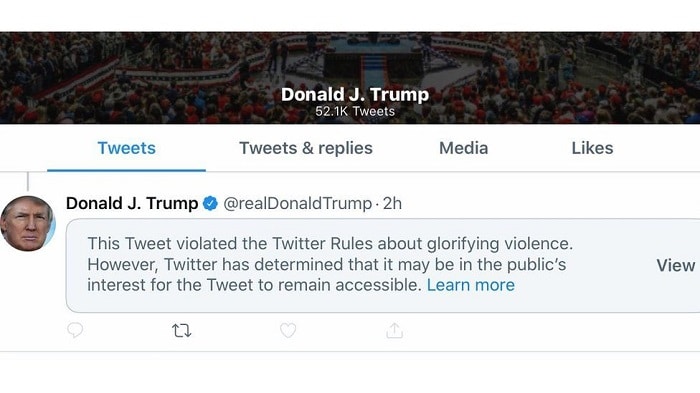 ٹرمپ نے ٹویٹر پر پابندی لگا دی۔