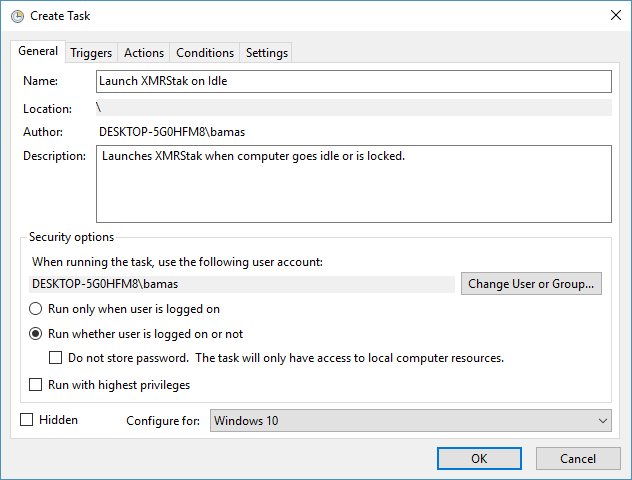 Come avviare XMRStak quando il computer è inattivo su Windows 10 PlatoBlockchain Data Intelligence. Ricerca verticale. Ai.