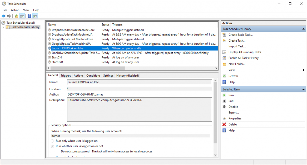 Comment démarrer XMRStak lorsque votre ordinateur est inactif sous Windows 10 PlatoBlockchain Data Intelligence. Recherche verticale. Ai.