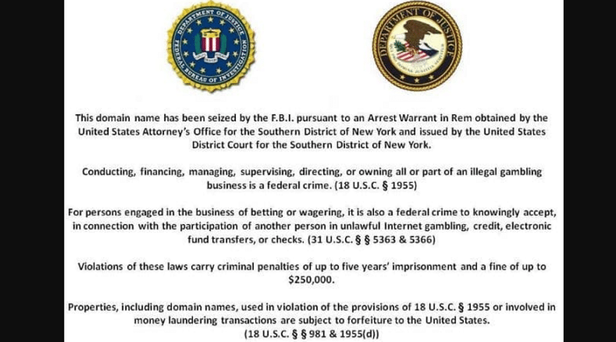 FBI: n verkkosivustojen poisto