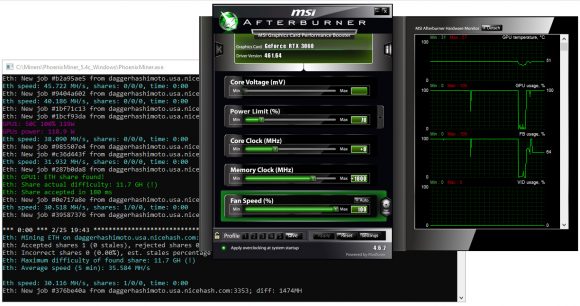 Mijnprestaties van Asus ROG Strix GeForce RTX 3060 OC Edition PlatoBlockchain Data Intelligence. Verticaal zoeken. Ai.