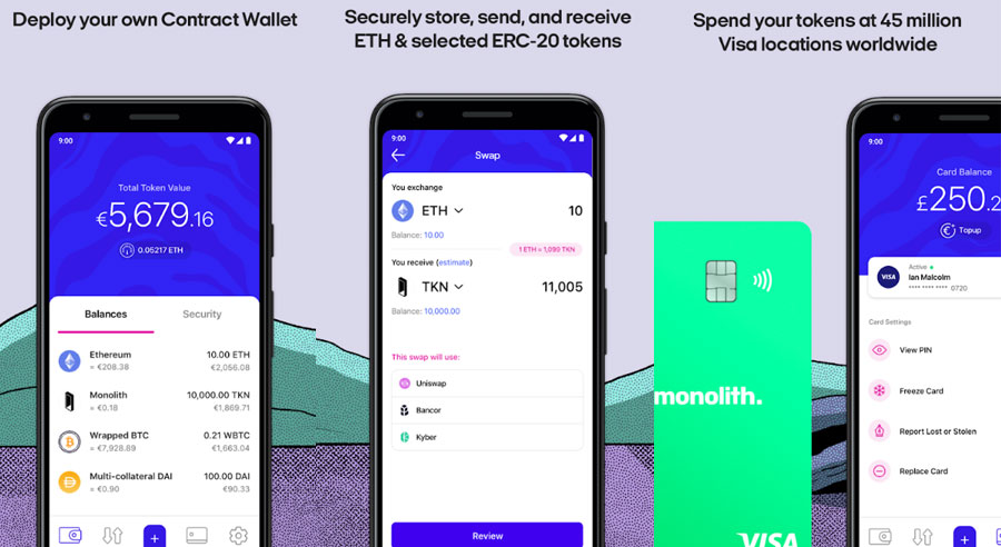 Aplikacja Monolith Wallet