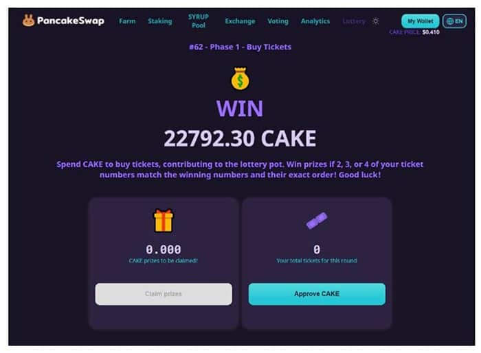 Loteria Pancake Swap
