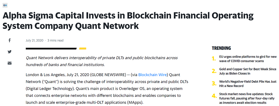 Quant Network Finansmanı