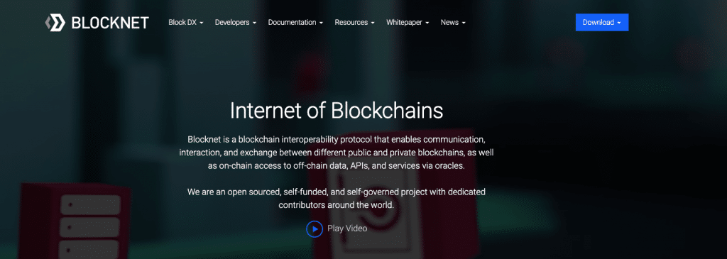 Zrzut ekranu strony internetowej Blocknet (BLOCK)