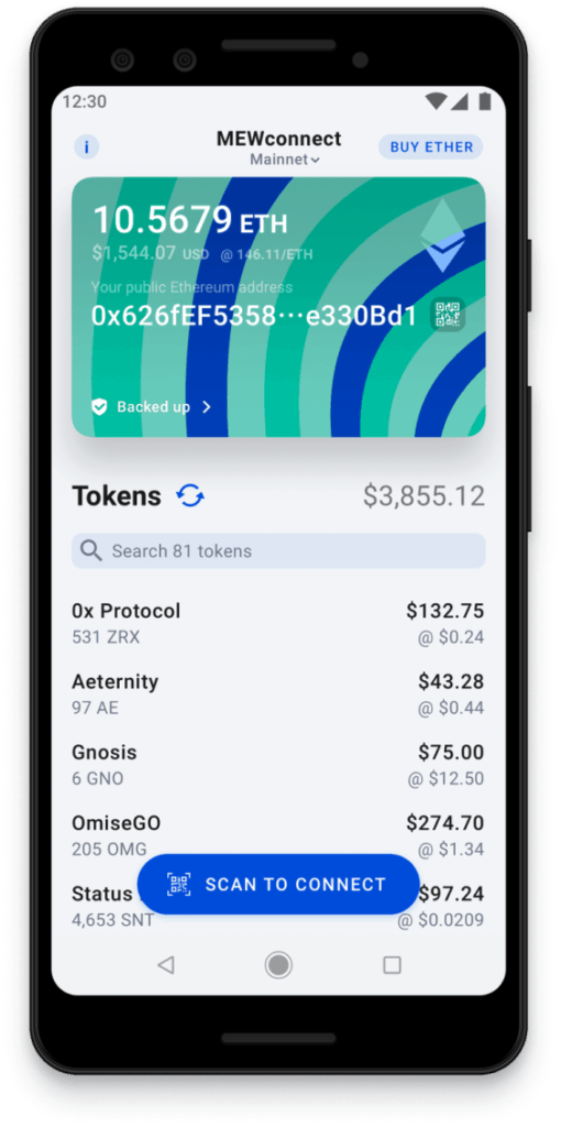 Mijn Ether Wallet-platform en app