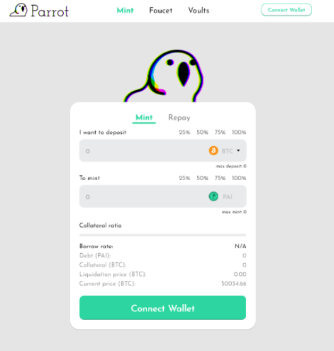 Party Parrot Finance interface