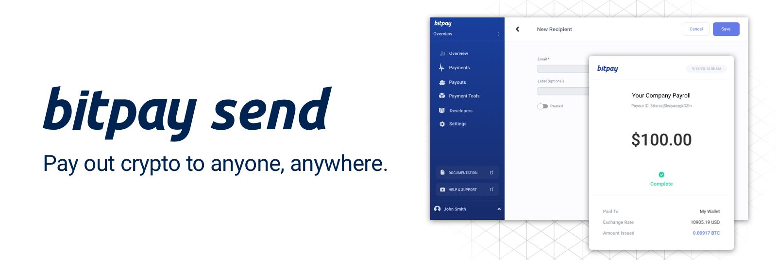 BitPay Send Product Banner