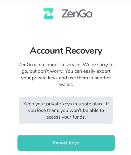 ZenGoアカウントの回復
