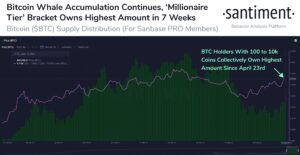 La acumulación de ballenas de Bitcoin (BTC) continúa, Millionaire-Tier posee ~50% del suministro total Inteligencia de datos de PlatoBlockchain. Búsqueda vertical. Ai.