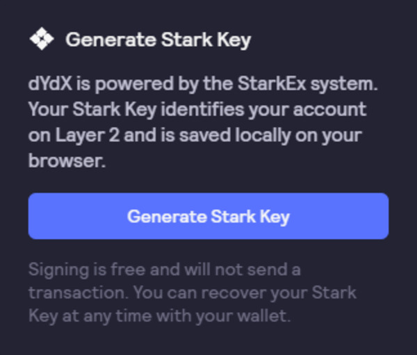 स्टार्क कुंजी स्क्रीन उत्पन्न करें।