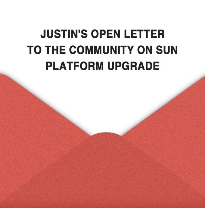 List otwarty Justina do społeczności w sprawie aktualizacji platformy Sun PlatoBlockchain Data Intelligence. Wyszukiwanie pionowe. AI.