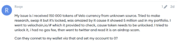 VELO Token the Latest Target of New Airdrop Scam PlatoAiStream Data Intelligence. Vertical Search. Ai.