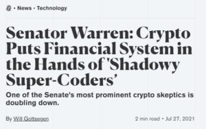 Bitcoin forbliver stærk på trods af Senator Warrens seneste kommentarer PlatoBlockchain Data Intelligence. Lodret søgning. Ai.