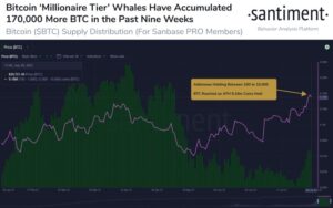Bitcoin Whales anskaffer svimlende $5,200,000,000 28 XNUMX XNUMX i Bitcoin på bare XNUMX dager: Santiment PlatoBlockchain Data Intelligence. Vertikalt søk. Ai.