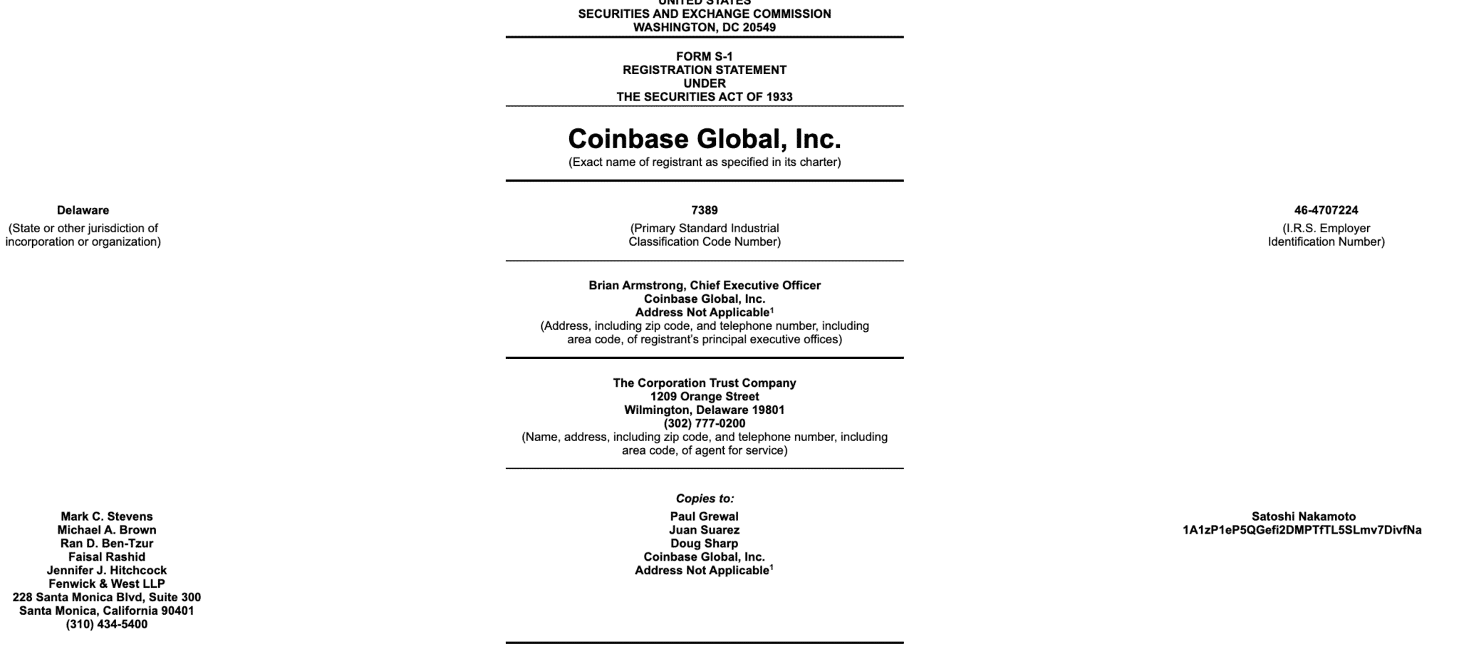 The Coinbase S-1 Filing