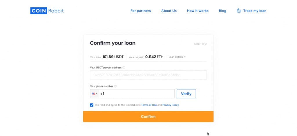 Confirm your loan