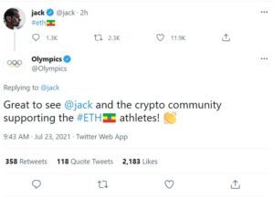 Nei, Jack Dorsey troller ikke ETH ved å gjøre logoen sin til det etiopiske flagget PlatoBlockchain Data Intelligence. Vertikalt søk. Ai.