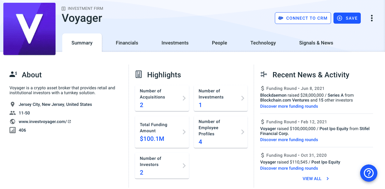 Voyager Invest Review company bio on Crunchbase