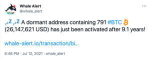 Whale از سال 2012، 740 بیت کوین به ارزش 26 میلیون دلار را پس از 9 سال بیکار ماندن BTC - اخبار ویژه اطلاعات بیت کوین PlatoBlockchain Data Intelligence. جستجوی عمودی Ai.