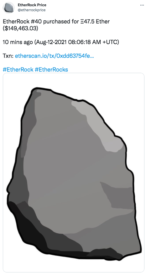 96 ETH for a Pet Rock PlatoBlockchain Data Intelligence. البحث العمودي. عاي.