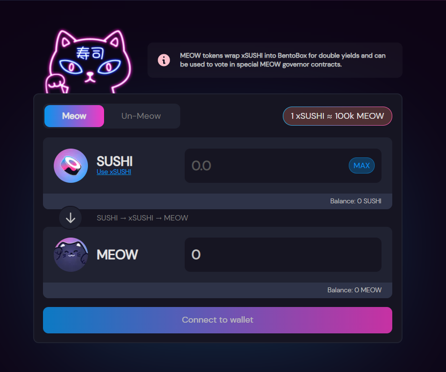 All You Need to Know About Meowshi (MEOW), Sushi’s Animal Token PlatoBlockchain Data Intelligence. Vertical Search. Ai.
