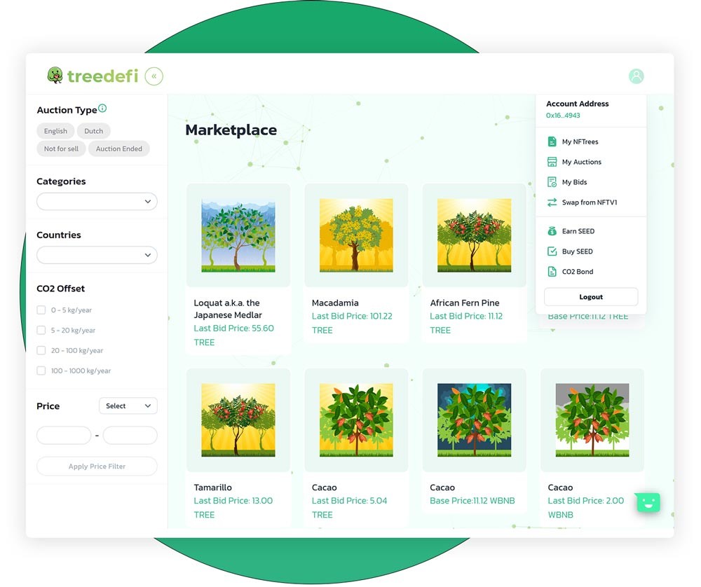 Το TreeDefi κυκλοφορεί το πρώτο NFT Marketplace που υποστηρίζεται από Real Trees PlatoBlockchain Data Intelligence. Κάθετη αναζήτηση. Ολα συμπεριλαμβάνονται.