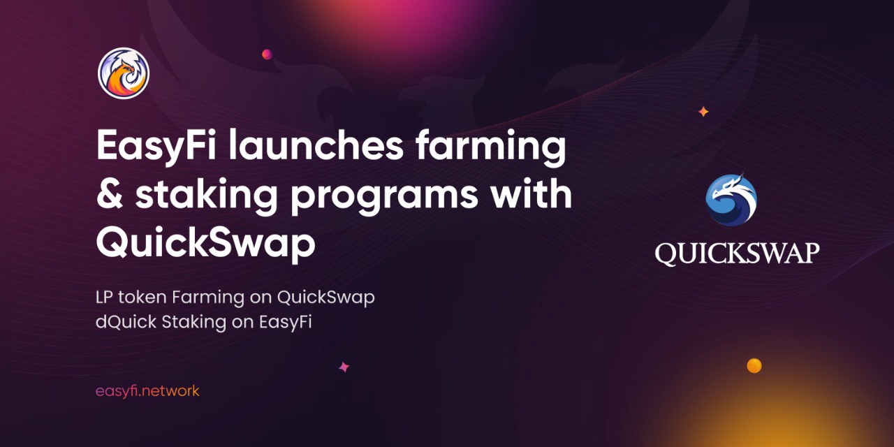 תוכנית חקלאות עם תשואה גבוהה זמינה כעת ב-EasyFi ו-QuickSwap PlatoBlockchain Data Intelligence. חיפוש אנכי. איי.