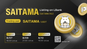 SAITAMA (SAITAMA INU): Élő kereskedés az LBank-on augusztus 9-én érkezik a PlatoBlockchain Data Intelligence. Függőleges keresés. Ai.