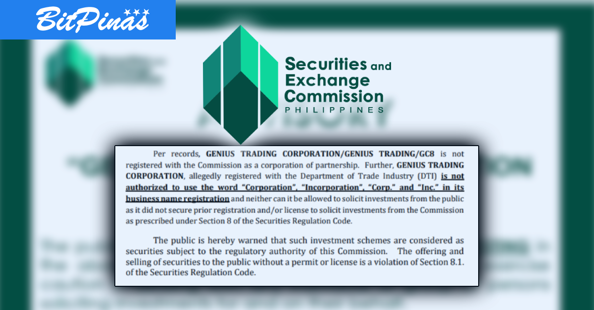 SEC 针对 Genius Trading Corporation (GC8) PlatoBlockchain Data Intelligence 的咨询。 垂直搜索。 哎。
