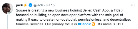Square'in TBD'si 'Fiat için Merkezi Olmayan Borsa' PlatoBlockchain Veri Zekası Üzerinde Çalışıyor. Dikey Arama. Ai.
