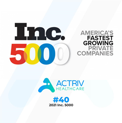 医疗保健的新时代：Actriv Healthcare 在 Inc 40 家增长最快的私营公司榜单 PlatoBlockchain Data Intelligence 中排名第 5000。 垂直搜索。 哎。