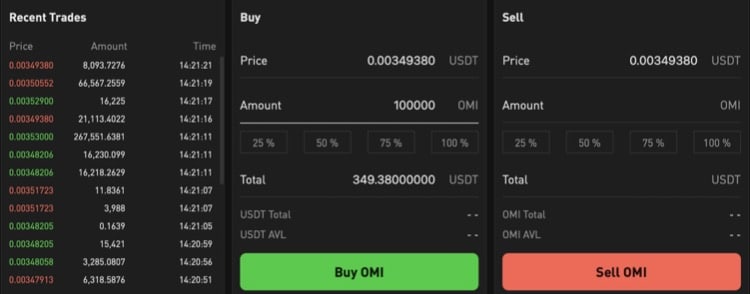 OMI Bitforex'i satın alın