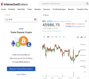 Interactive Brokers lanserar Bitcoin, Ethereum, Litecoin och BCH Trading PlatoBlockchain Data Intelligence. Vertikal sökning. Ai.