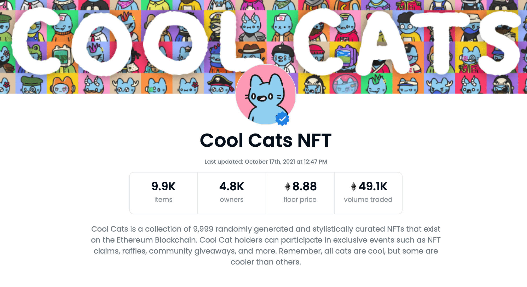 Opensea 上的 Cool Cats NFT