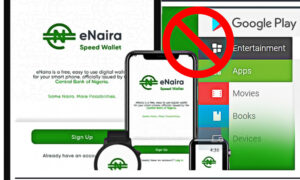 e-Naira Wallet -sovellus poistettu Google Play Kaupasta 48 tuntia PlatoBlockchain Data Intelligencen käynnistämisen jälkeen. Pystysuuntainen haku. Ai.