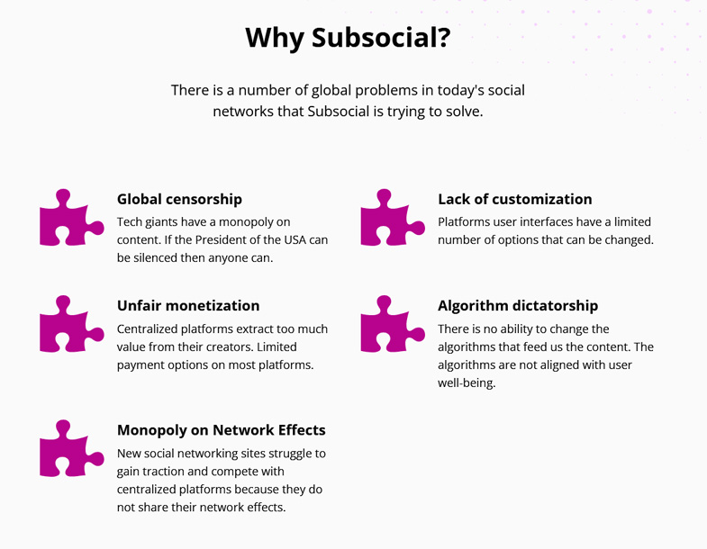 Subsocial: piattaforma basata su Polkadot per social network e mercati decentralizzati PlatoBlockchain Data Intelligence. Ricerca verticale. Ai.