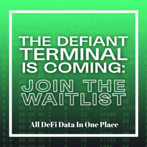 The Defiant Terminal kommer: Tilmeld dig ventelisten PlatoBlockchain Data Intelligence. Lodret søgning. Ai.