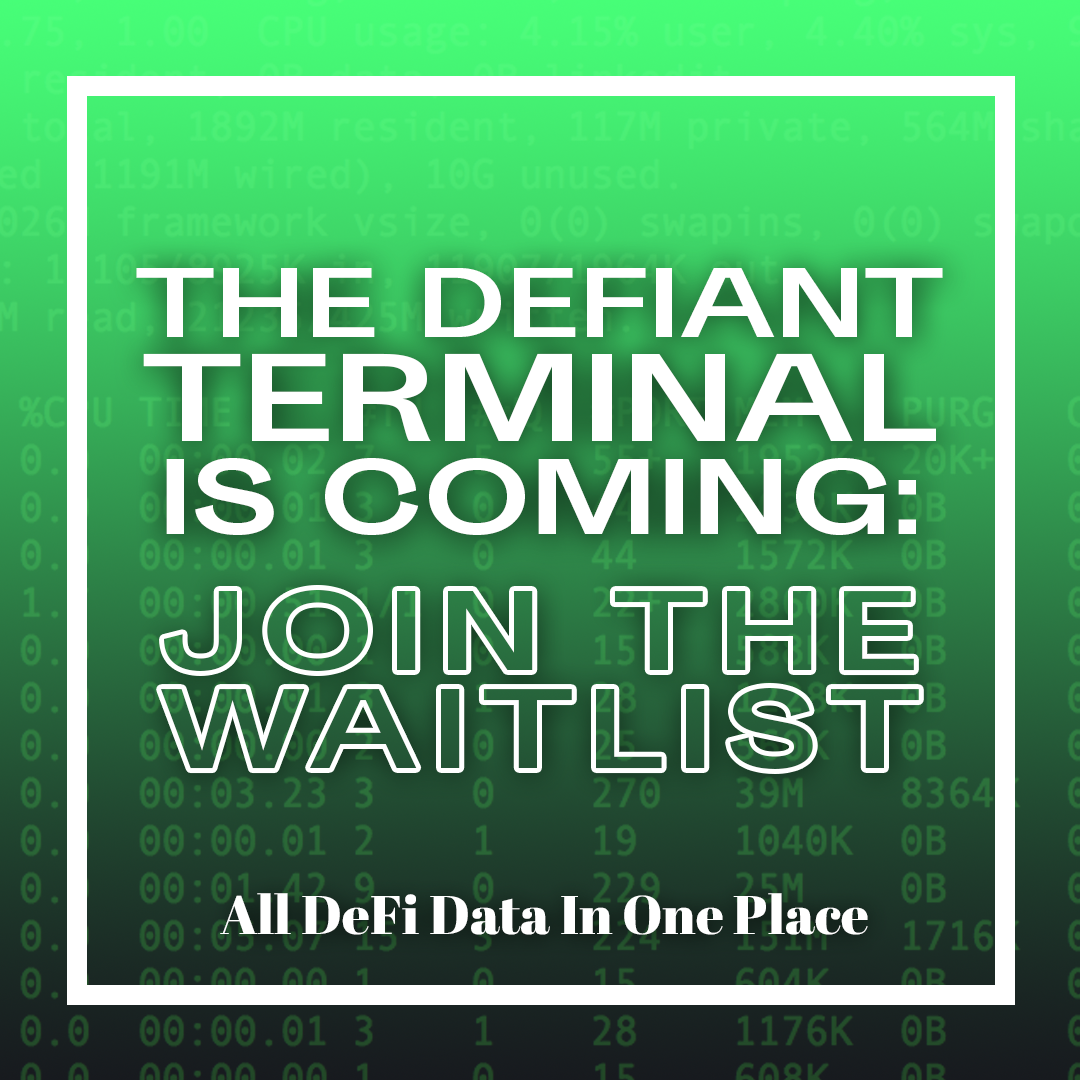 Έρχεται το Defiant Terminal: Εγγραφείτε στη λίστα αναμονής PlatoBlockchain Data Intelligence. Κάθετη αναζήτηση. Ολα συμπεριλαμβάνονται.