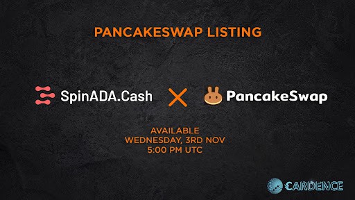Après un IDO réussi, SpinADA de Cardance sera répertorié sur PancakeSwap PlatoBlockchain Data Intelligence. Recherche verticale. Aï.