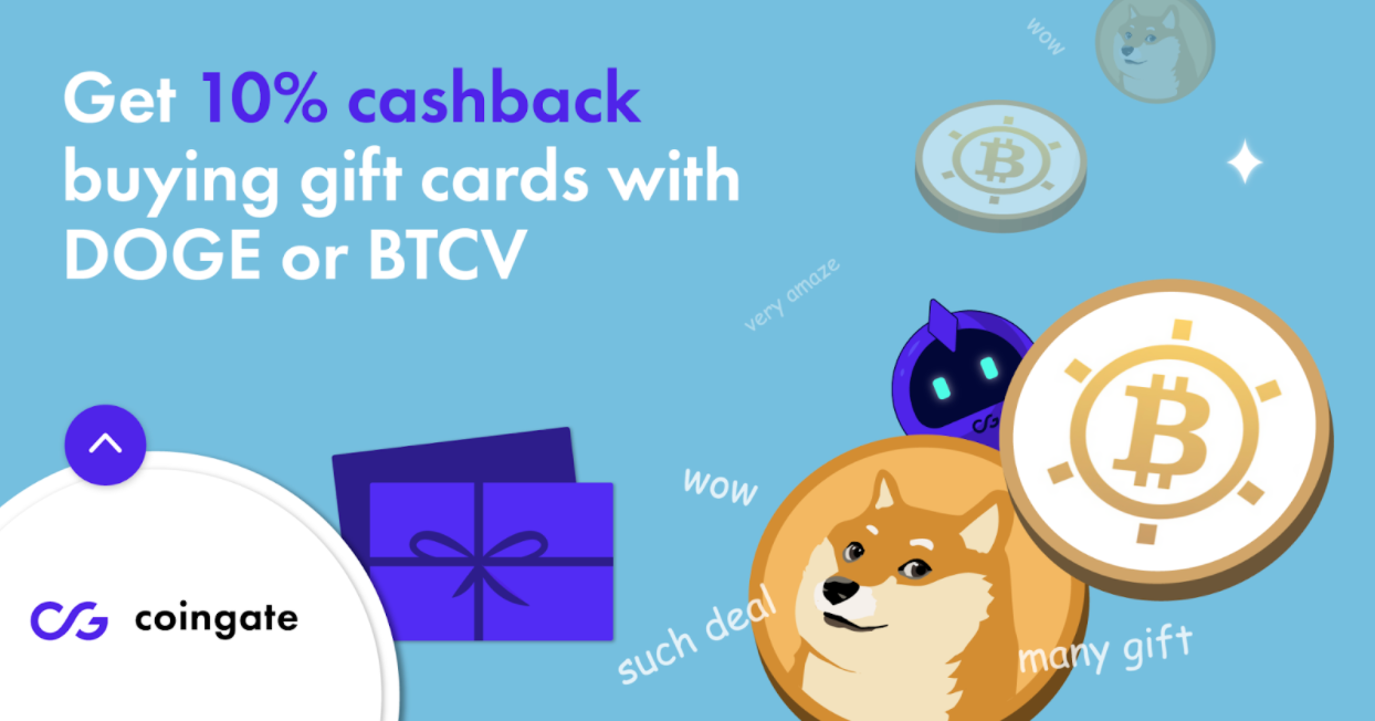 Få 10 % Cashback ved at købe gavekort med DOGE eller BTCV PlatoBlockchain Data Intelligence. Lodret søgning. Ai.