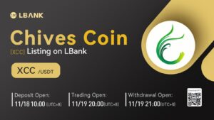 LBank Exchange kommer att lista Chives coin (XCC) den 19 november 2021 PlatoBlockchain Data Intelligence. Vertikal sökning. Ai.